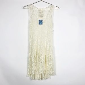NWT Free People Intimately Ivory Sheer Lace Dress